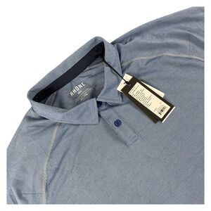 Rhone Polo Shirt Mens XXL Blue Delta Pique Short Sleeve Performance Golf